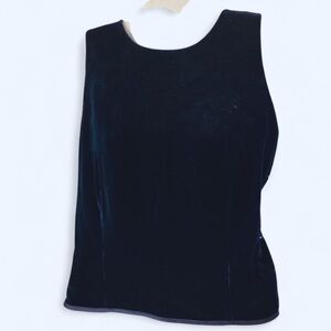 Laura Ashley Navy Blue velvet tank top 10